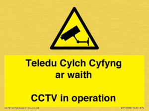 Teledu Cylch Cyfyng ar waith CCTV in operation